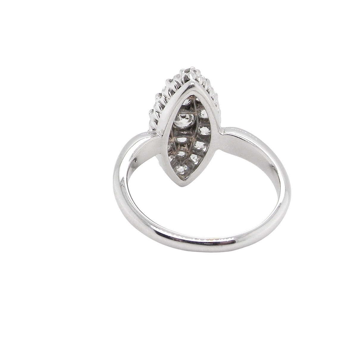 A Marquise Cluster Diamond Ring – 18 carat White Gold (1950s–1960s Vintage)
