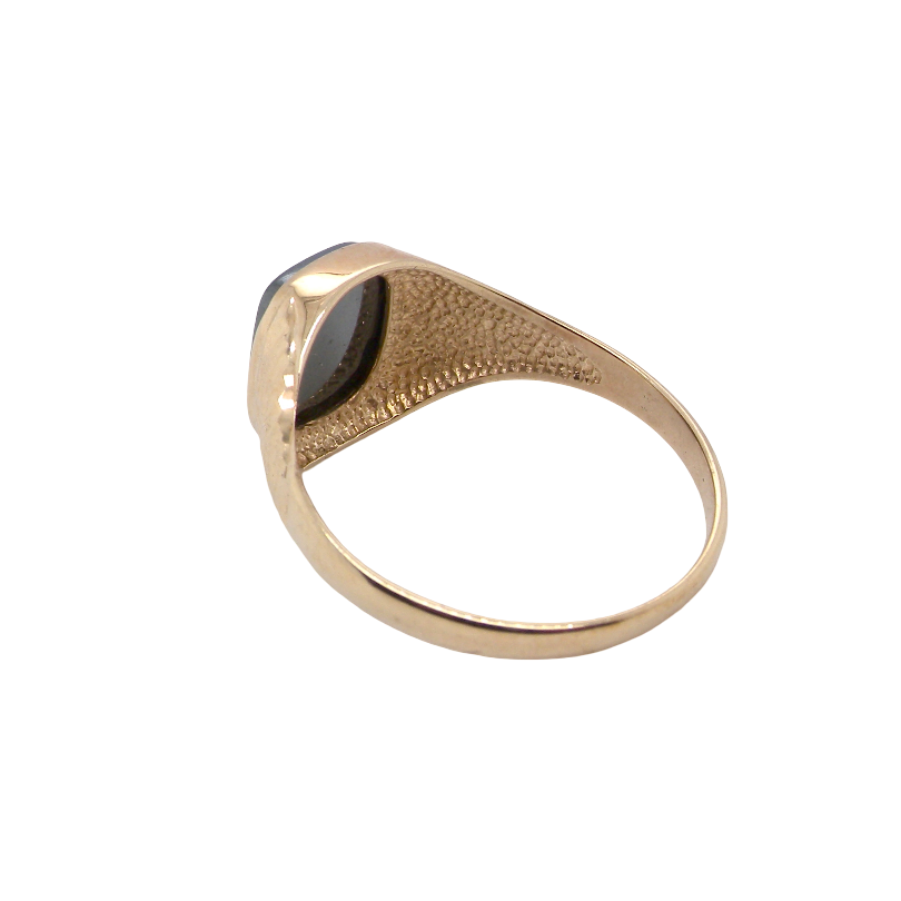 rear A 'Warriors Head' Haematite signet ring