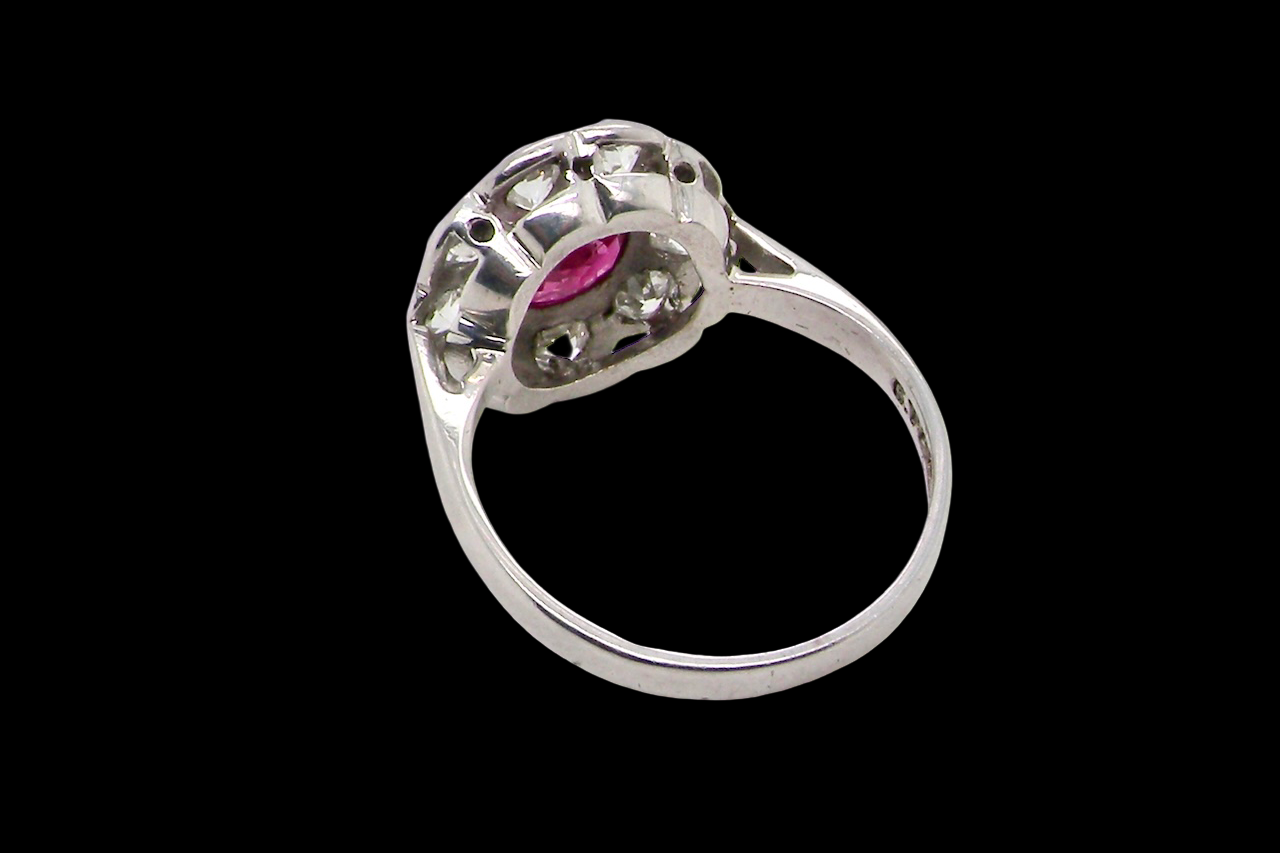 A beautiful Ruby and Diamond cluster ring