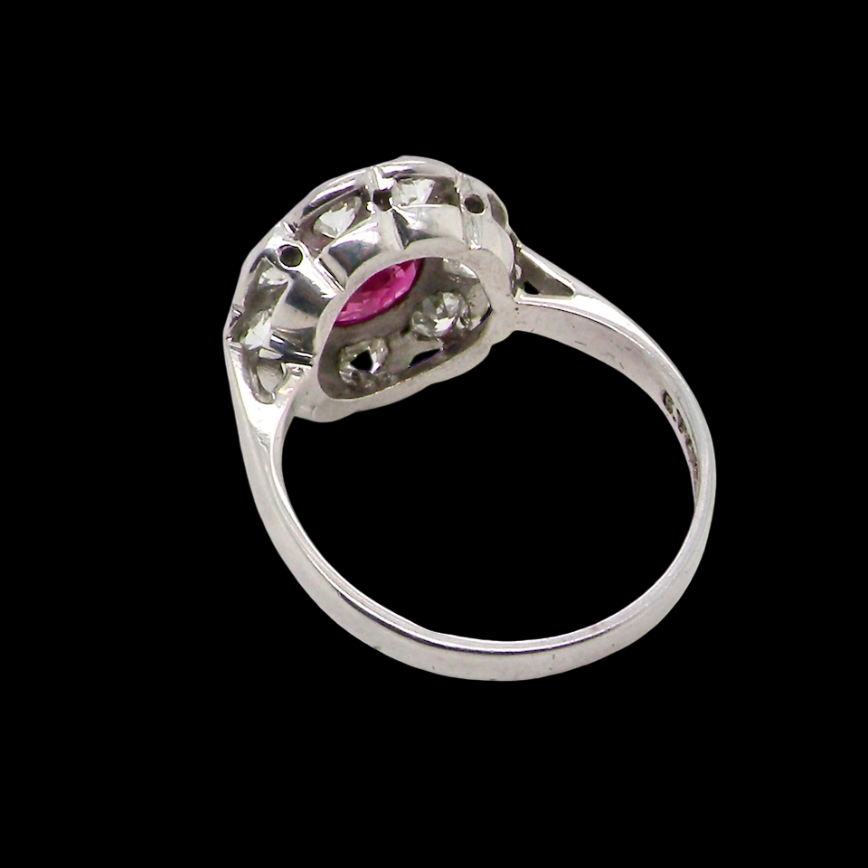 A beautiful Ruby and Diamond cluster ring