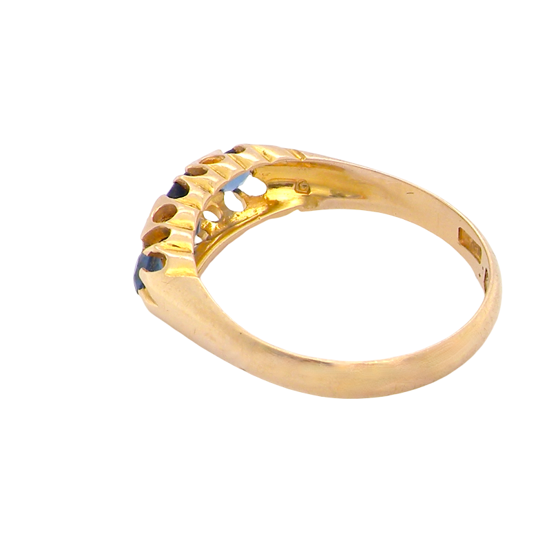 rear A boat shaped ring, hallmarked in the UK, 1910 (Edward VIII last year as King)
