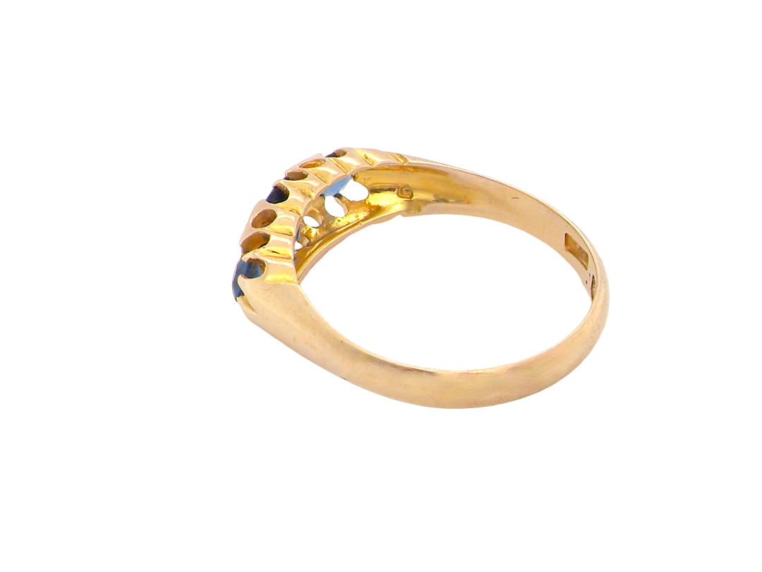 rear A boat shaped ring, hallmarked in the UK, 1910 (Edward VIII last year as King)
