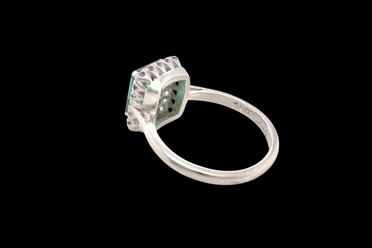 rear A fine Green Tourmaline and Diamond ring