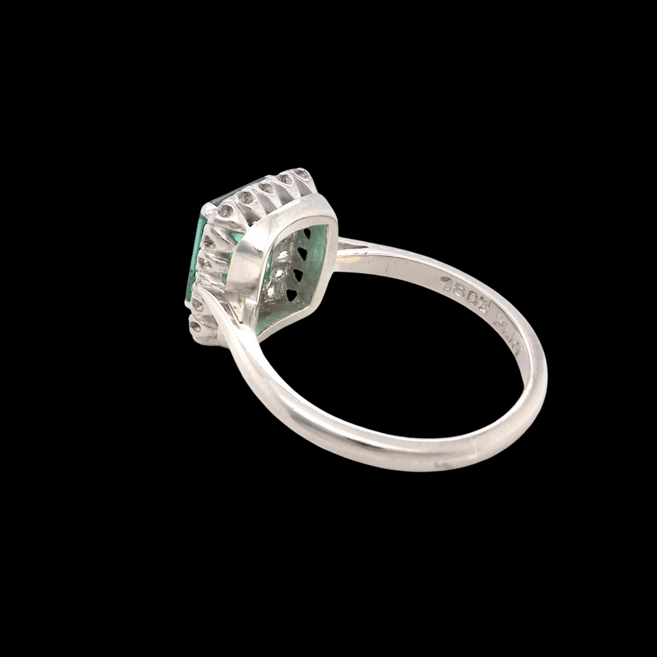 rear A fine Green Tourmaline and Diamond ring