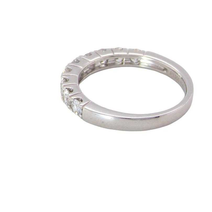 rear A fine seven stone half hoop platinum eternity ring, total measures 0.70 carats
