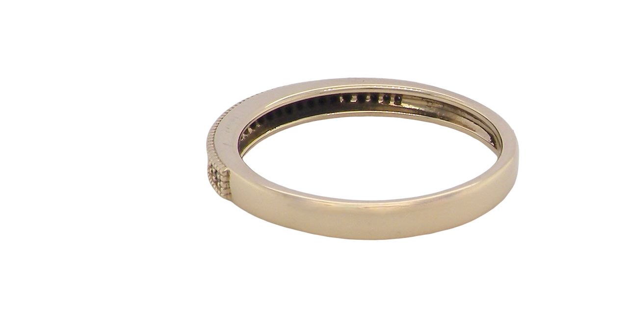 rear A half-hoop eternity ring set with approximately twenty-four white diamonds