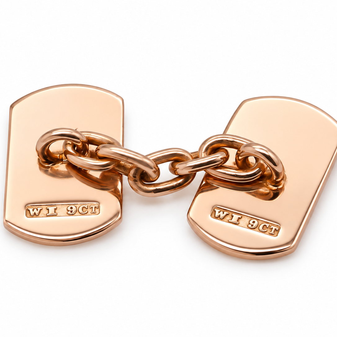 rear A pair of 9 carat gold* vintage cufflinks