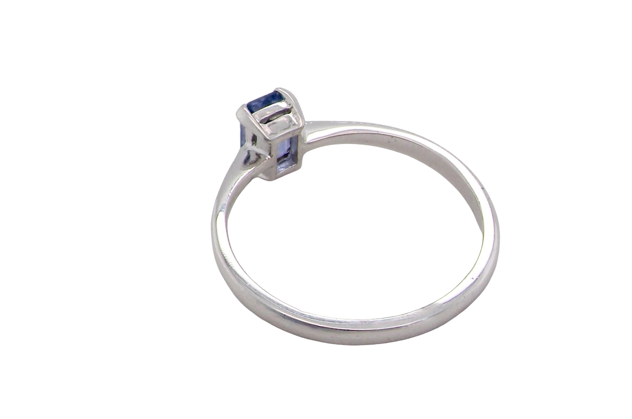 A solitaire Sapphire ring