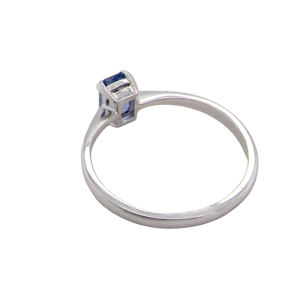 A solitaire Sapphire ring