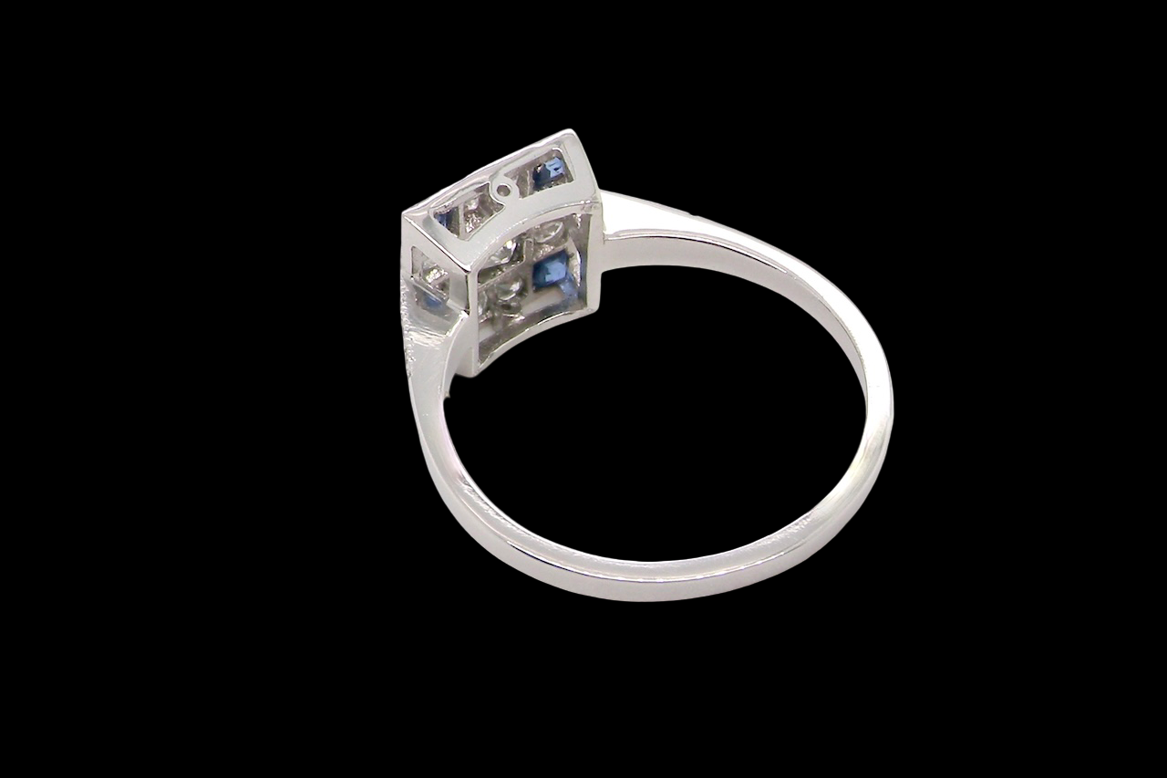 An Art Deco Style Platinum Cluster Ring
