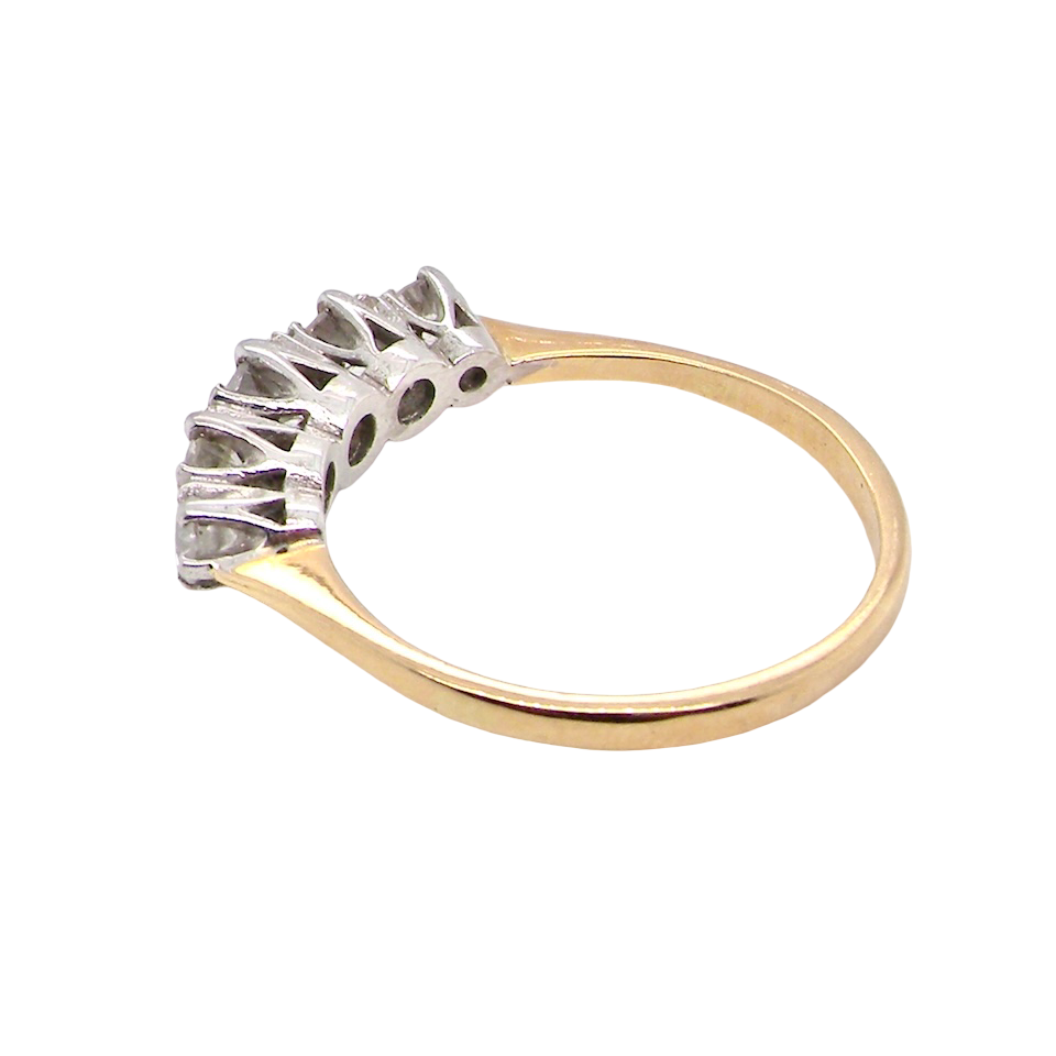 rear An antique five-stone ring dating from the early 20th century,