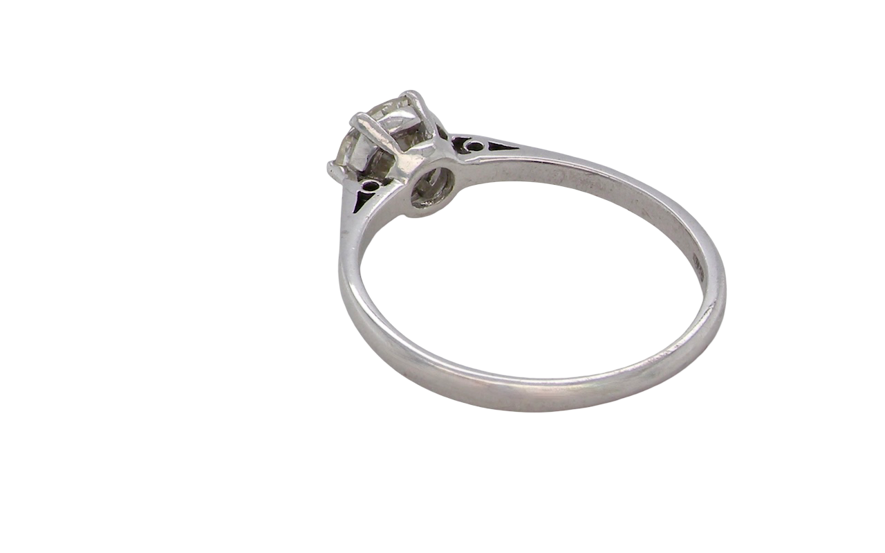 rear An elegant single-stone solitaire ring set with an exceptional brilliant-cut white diamond, estimated at approximately 0.91 carats.