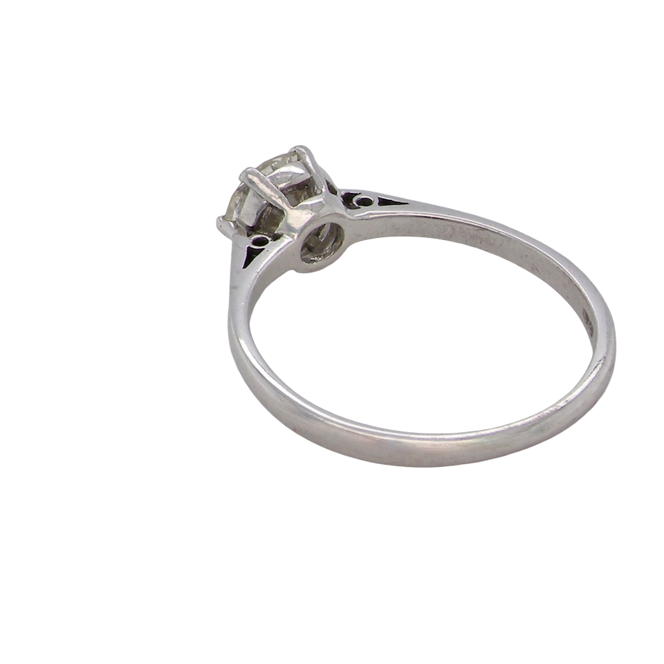 rear An elegant single-stone solitaire ring set with an exceptional brilliant-cut white diamond, estimated at approximately 0.91 carats.