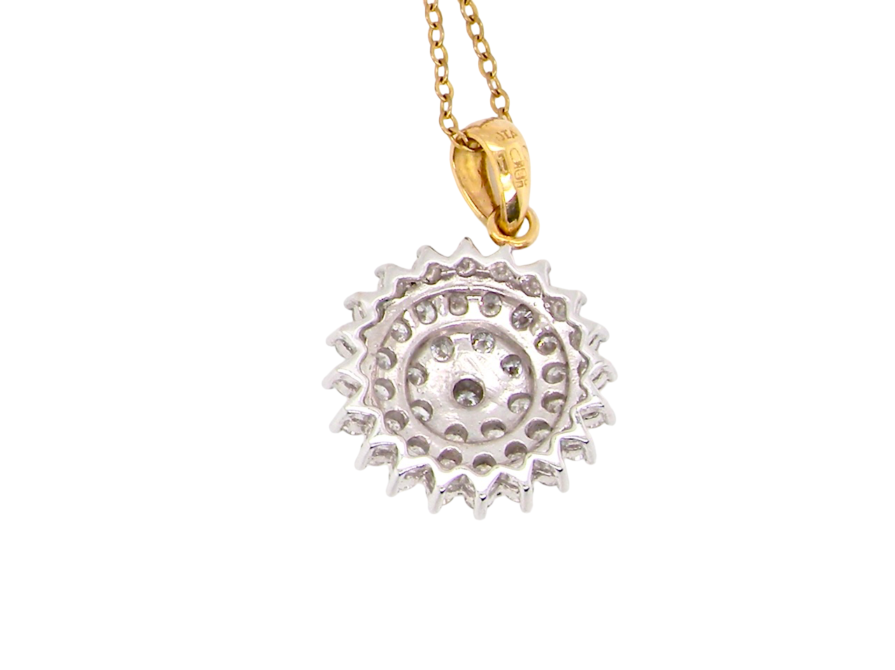 rear An impressive diamond pendant, set with multiple round brilliant-cut diamonds,