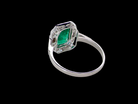 An  Emerald and Diamond Cluster Ring – 18 carat White Gold