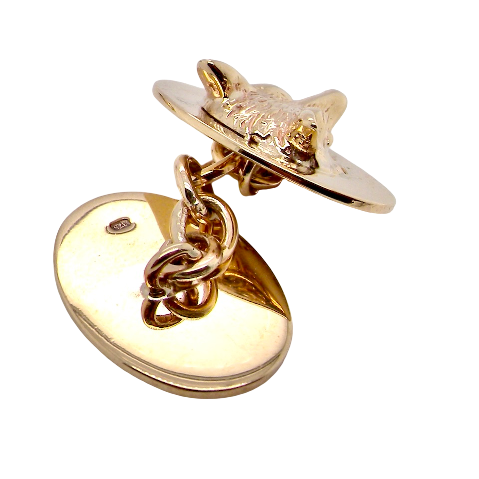reverse A fine pair of Fox Head cufflinks