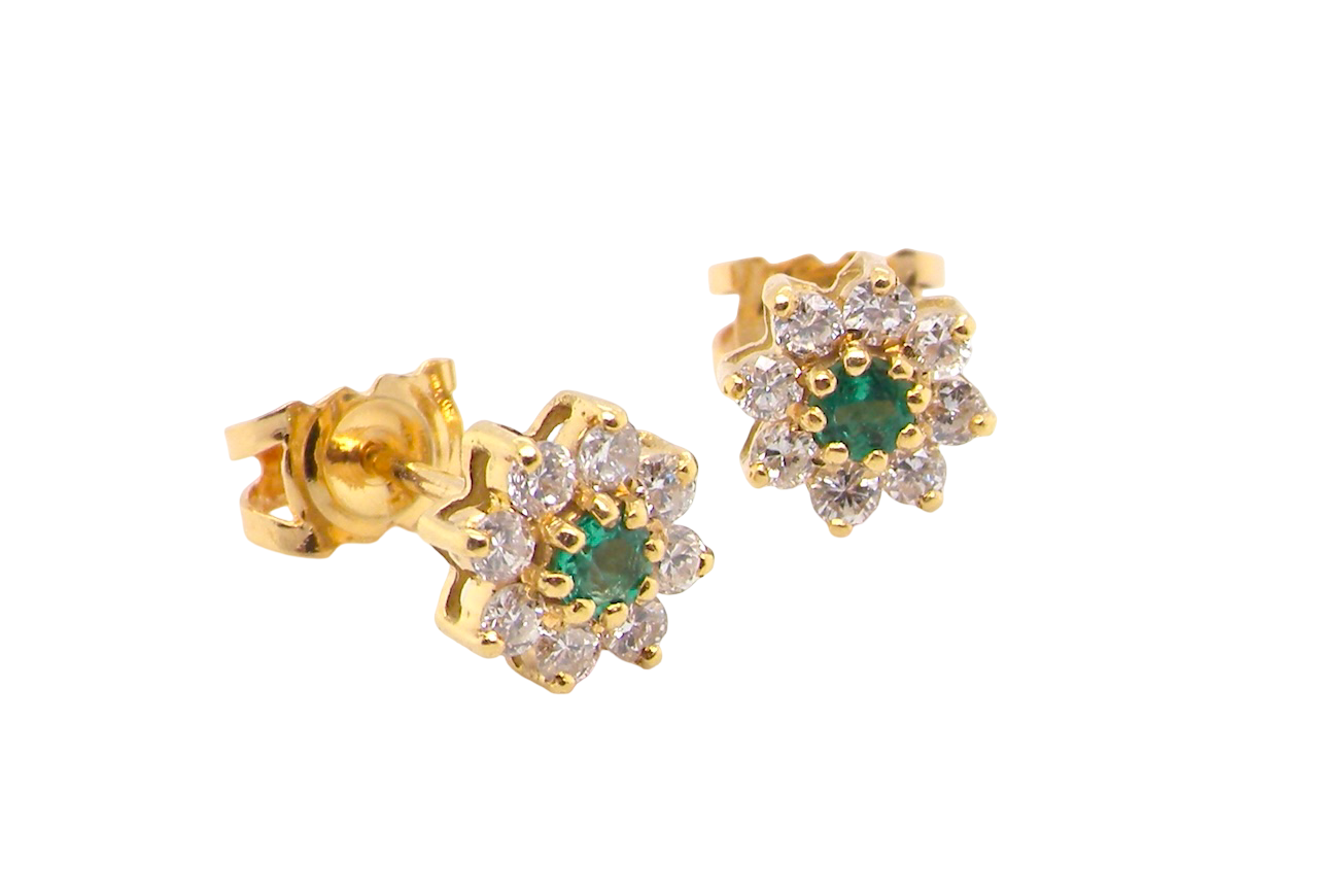 A pretty pair of Emerald and Diamond earrings