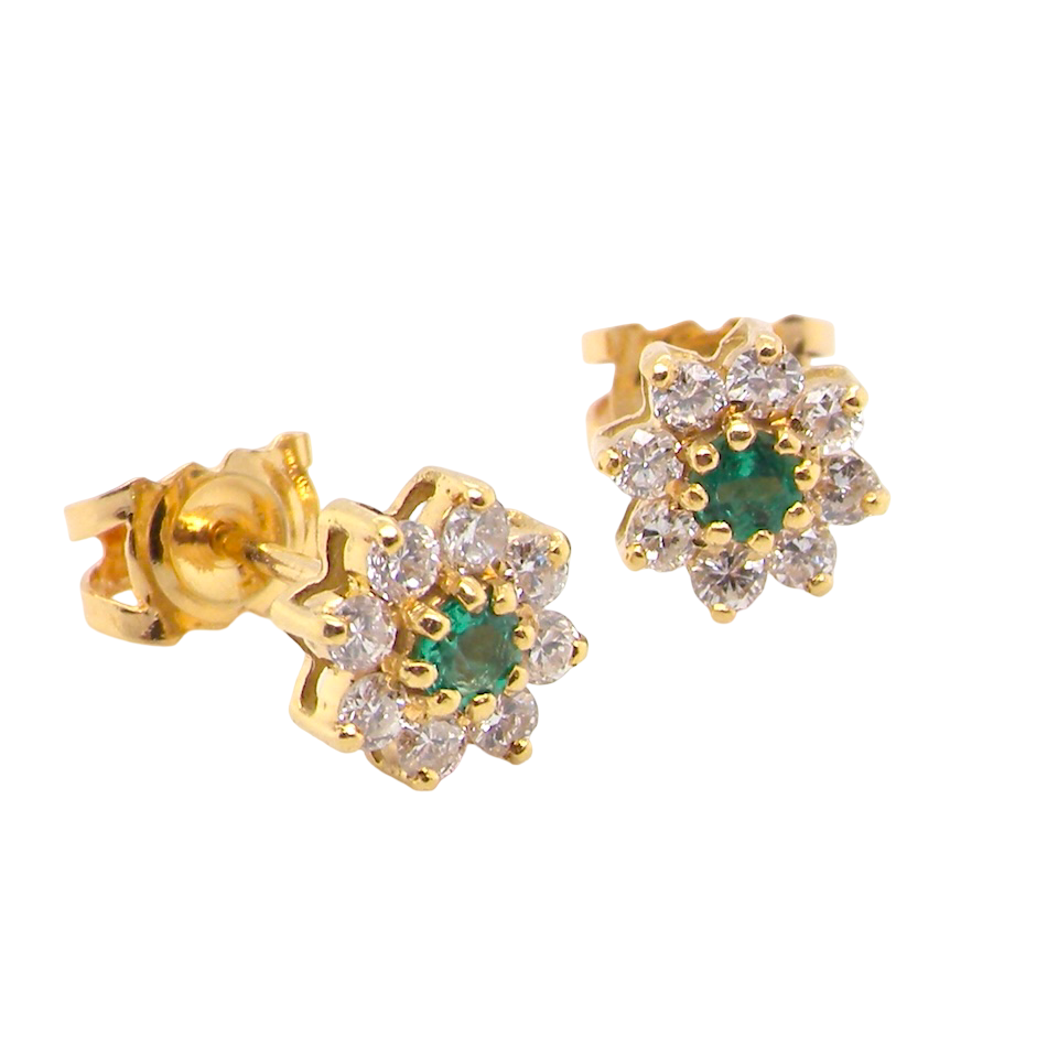 A pretty pair of Emerald and Diamond earrings