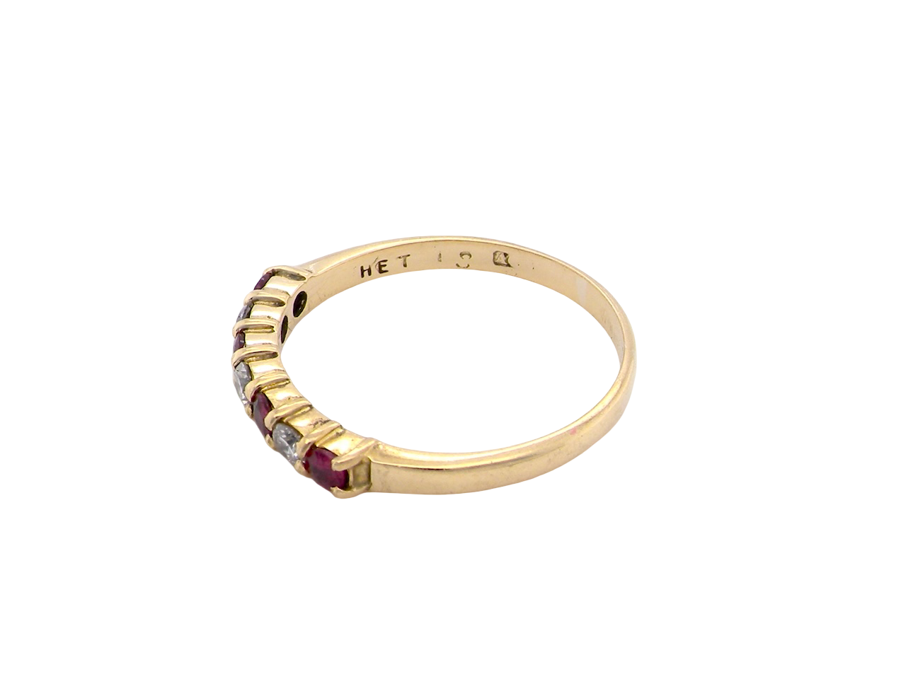 A Ruby and Diamond eternity ring 7 stone