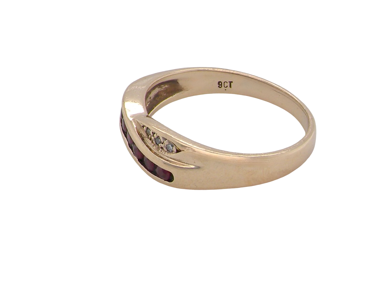 A 9 carat Gold Ring with Rubies and Diamonds