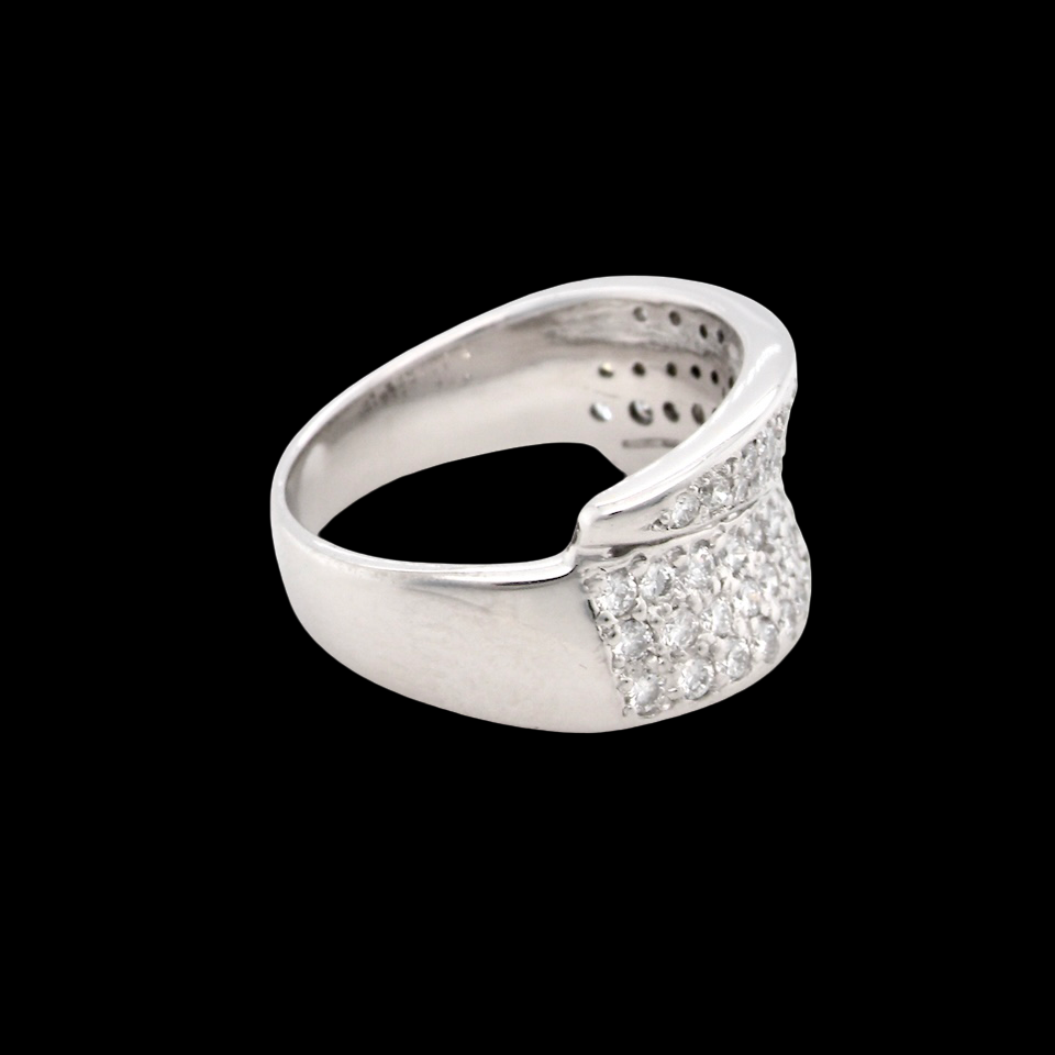 A Fabulous Wide Diamond Crossover Cocktail Ring