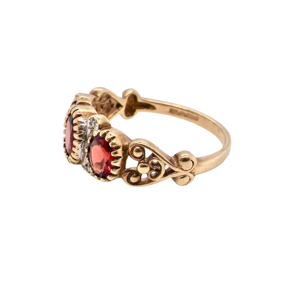 A Garnet and Diamond dress ring
