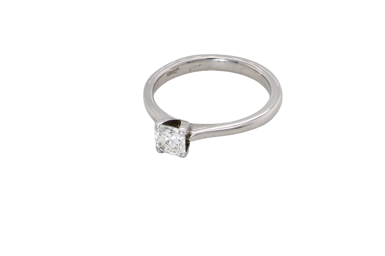 A Platinum Solitaire Diamond Engagement Ring