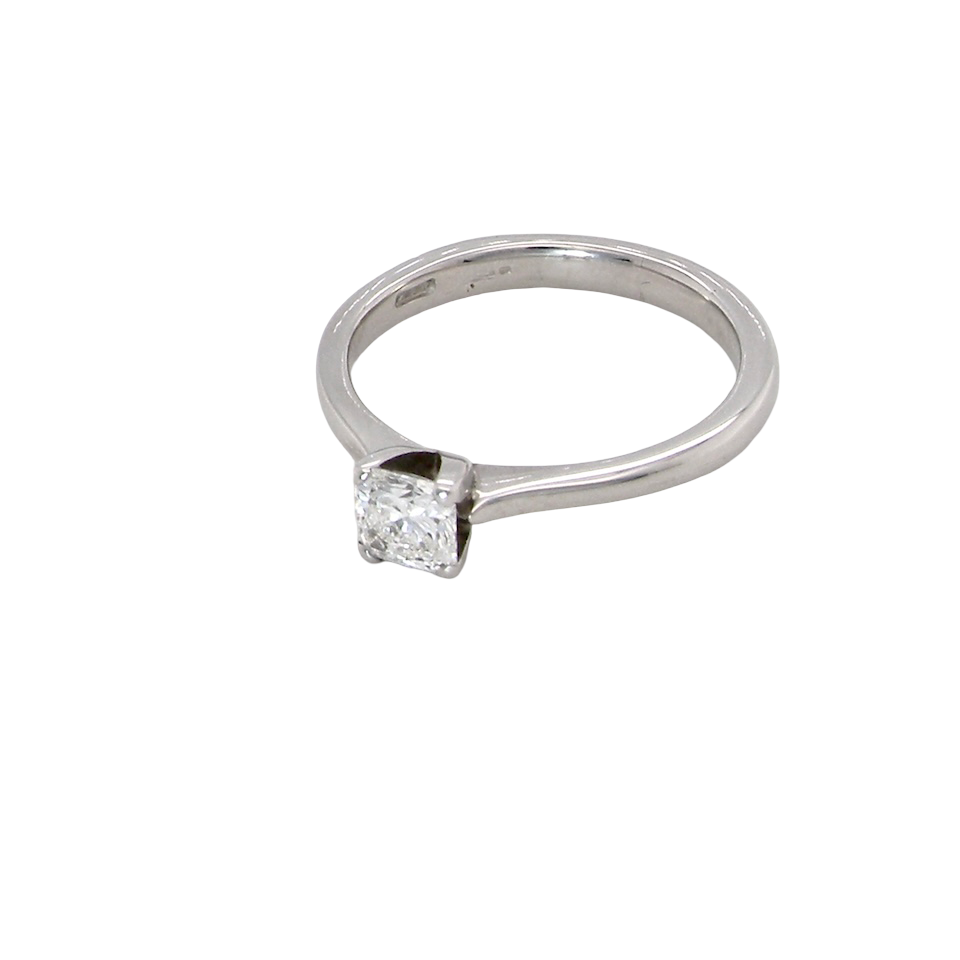 A Platinum Solitaire Diamond Engagement Ring