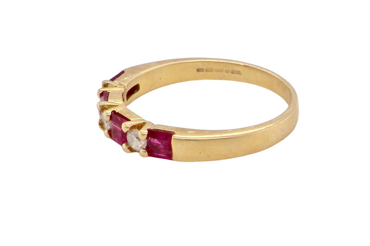 side A Ruby and Diamond eternity ring square