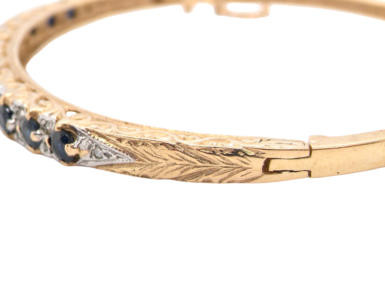 side A Sapphire and Diamond Bangle