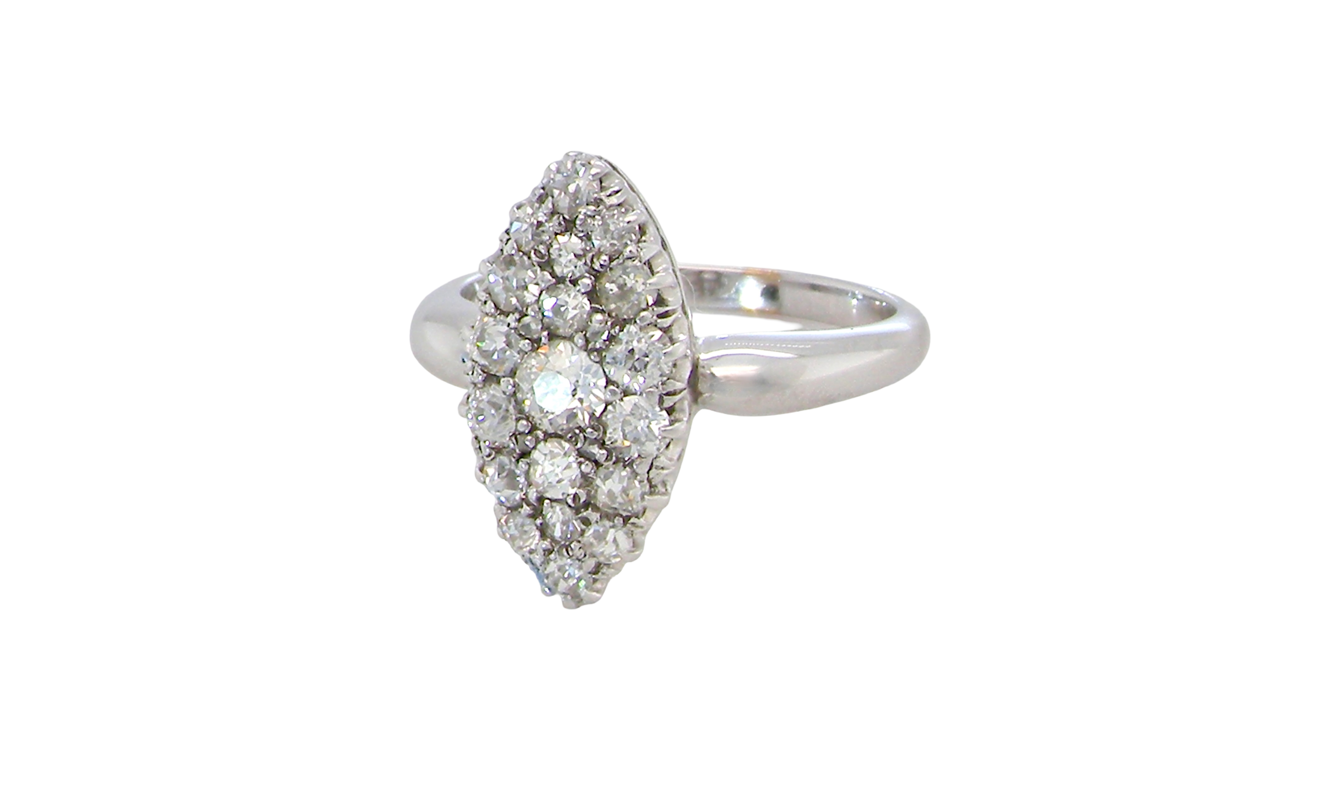 A Stunning Marquise Cluster Diamond Ring – 18 carat White Gold