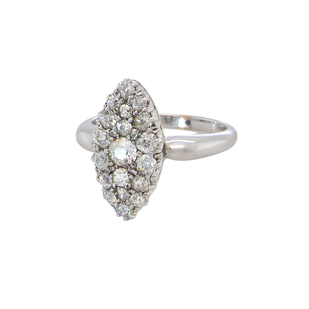 A Stunning Marquise Cluster Diamond Ring – 18 carat White Gold