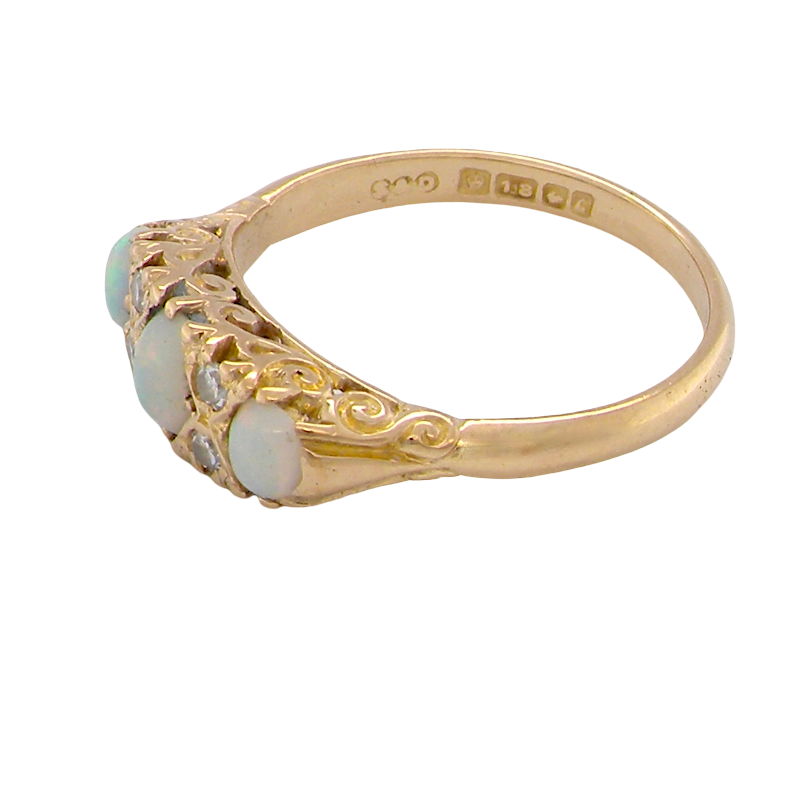 side A Victorian style opal and diamond ring