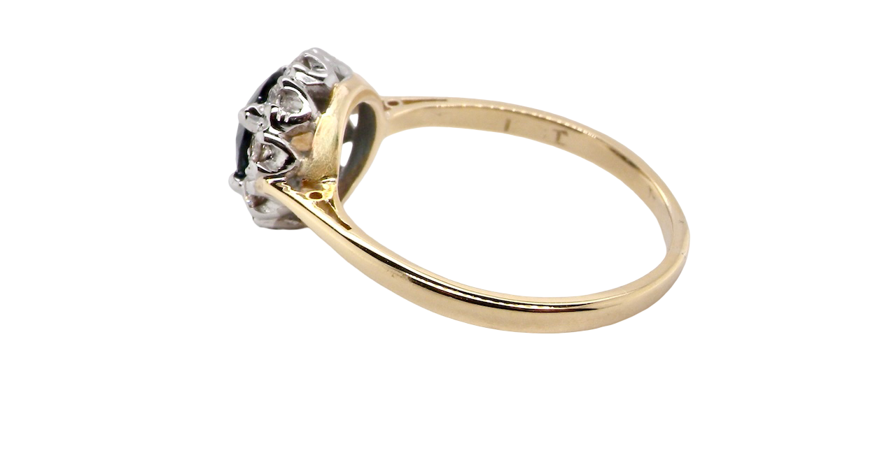 A Vintage 1960s Sapphire & Diamond Cluster Ring