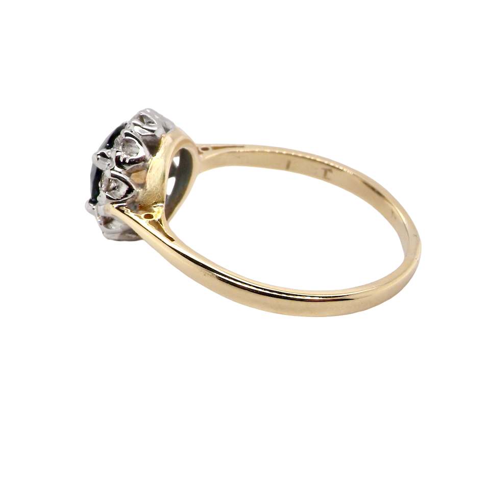 A Vintage 1960s Sapphire & Diamond Cluster Ring