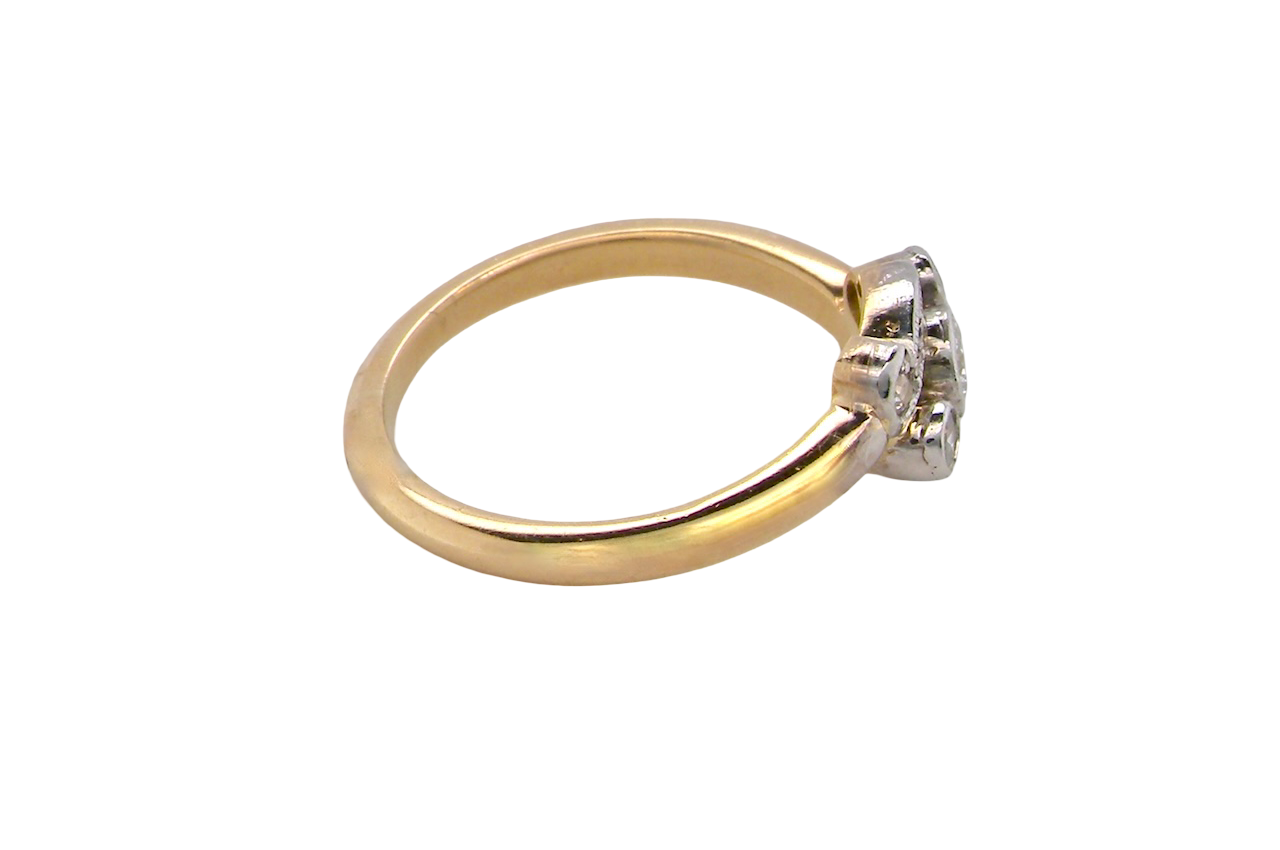 A Vintage Platinum & 18 carat Gold Diamond Crossover Ring (c.1930–1940)