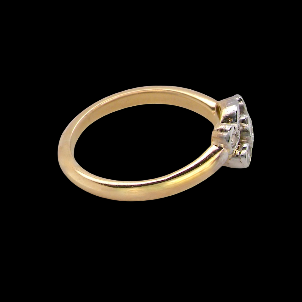 A Vintage Platinum & 18 carat Gold Diamond Crossover Ring (c.1930–1940)