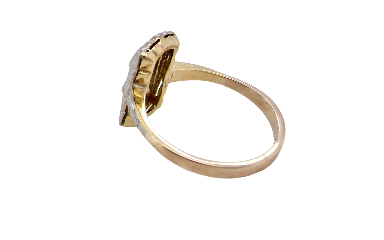 side A beautiful Edwardian era plaque-style diamond cluster ring