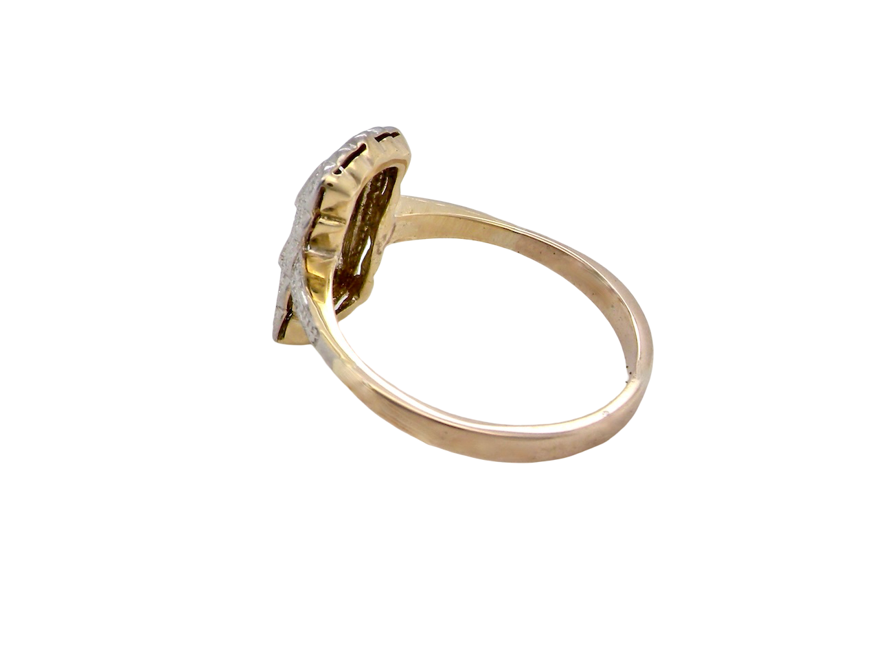 side A beautiful Edwardian era plaque-style diamond cluster ring