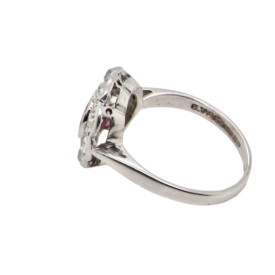 A beautiful Ruby and Diamond cluster ring