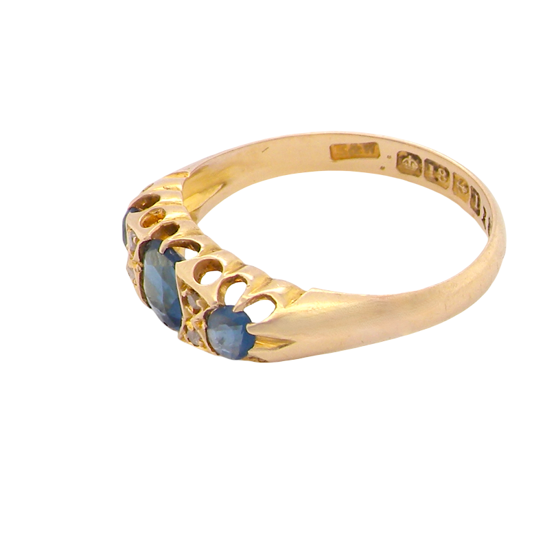 side A boat shaped ring, hallmarked in the UK, 1910 (Edward VIII last year as King)