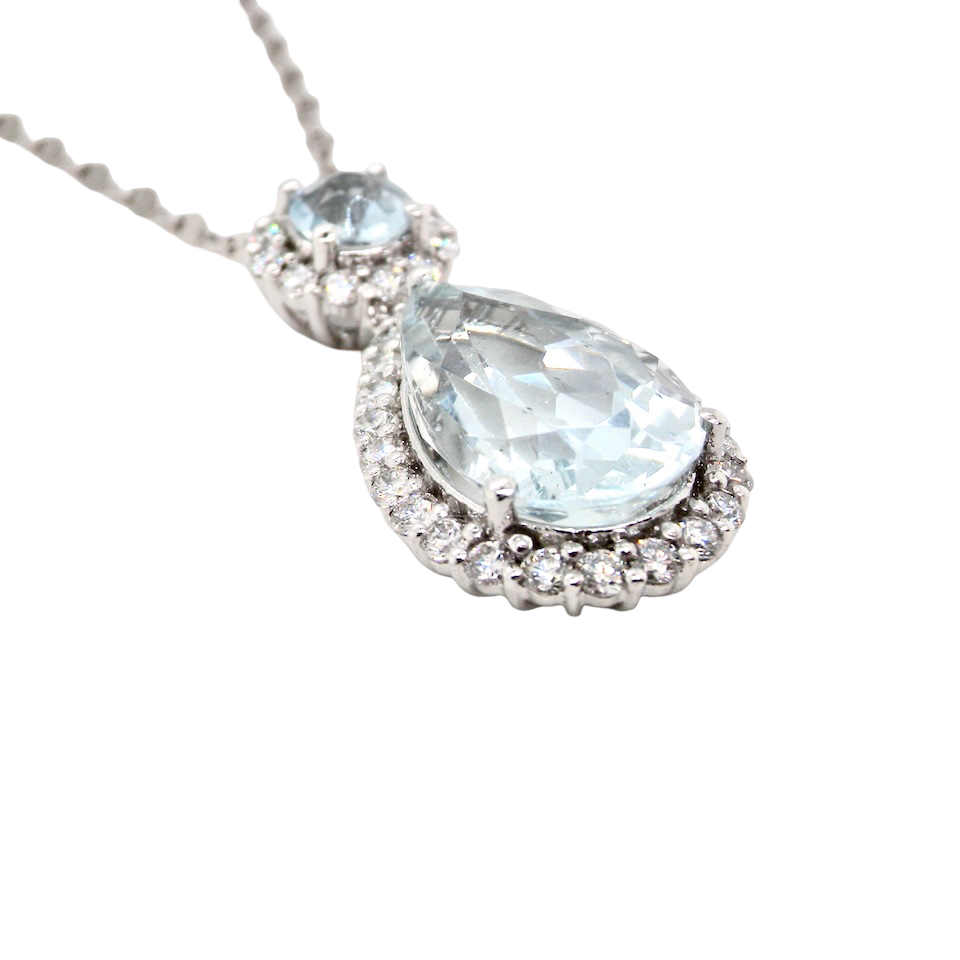 A fabulous Aquamarine and Diamond pendant