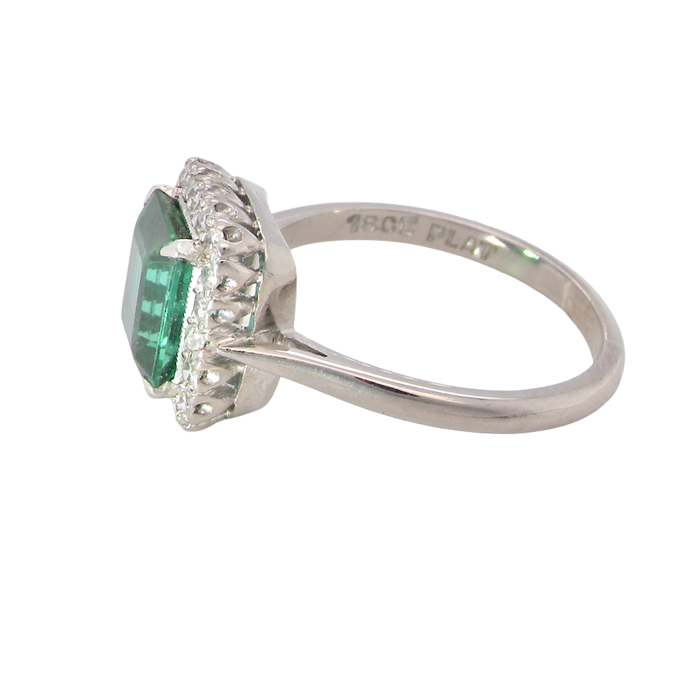 side A fine Green Tourmaline and Diamond ring