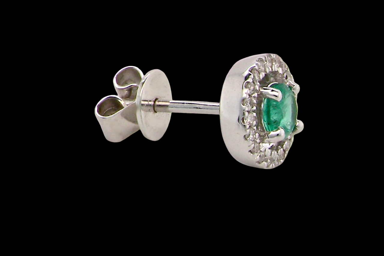 A fine pair of NEW Emerald and Diamond earrings