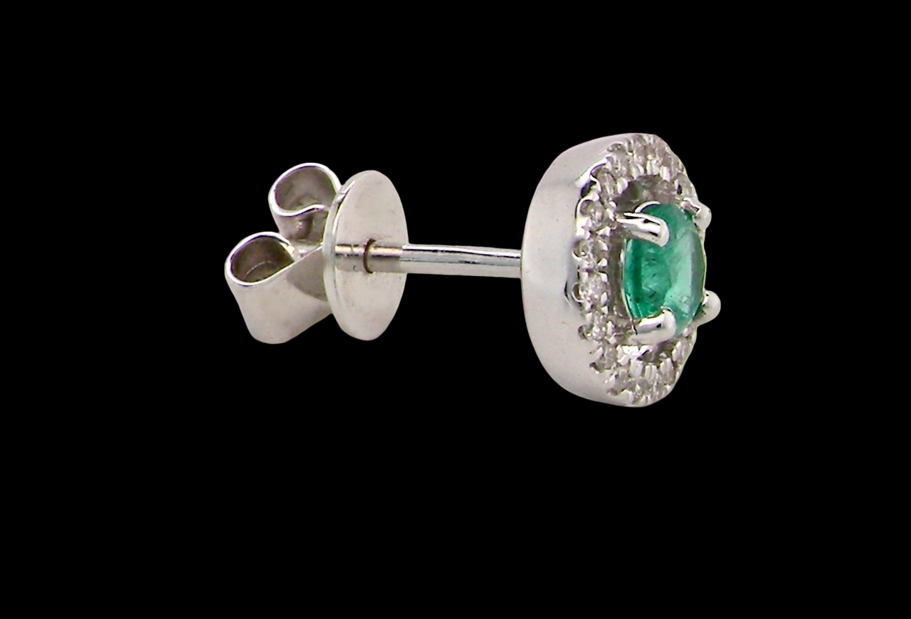A fine pair of NEW Emerald and Diamond earrings