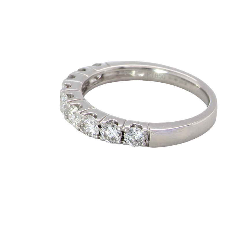 side A fine seven stone half hoop platinum eternity ring, total measures 0.70 carats