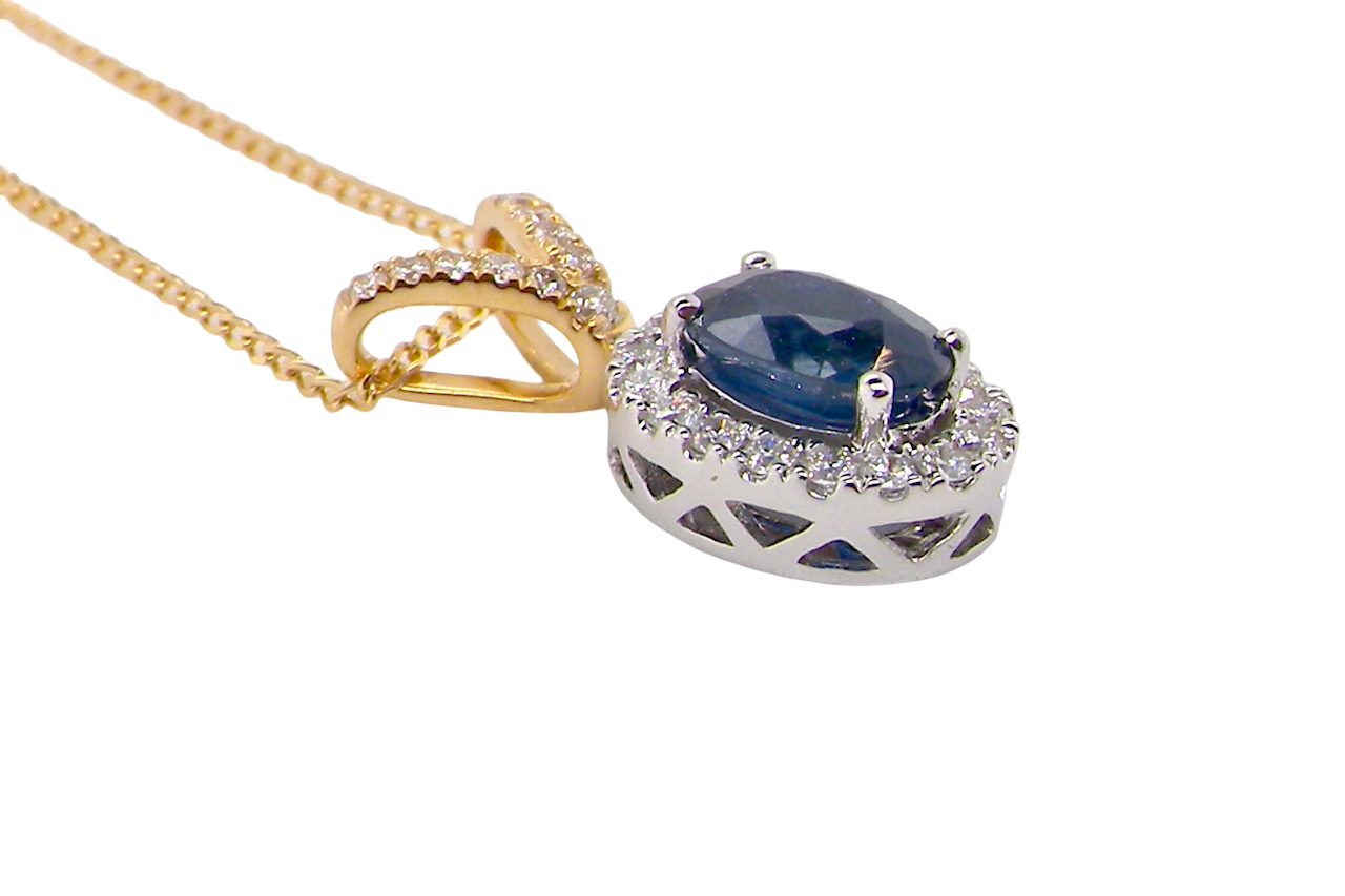 A pretty Sapphire and Diamond pendant