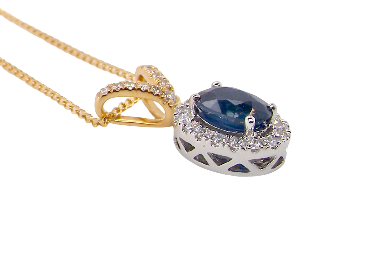 A pretty Sapphire and Diamond pendant
