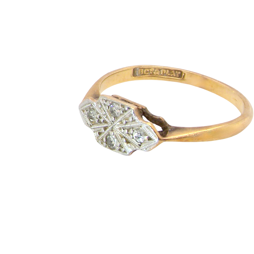 side A pretty early 20th century Diamond ring, in its original box