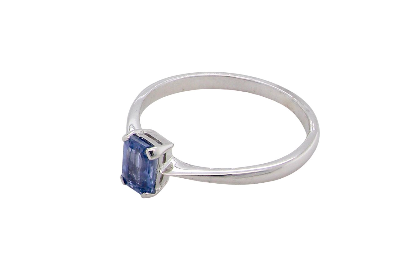 A solitaire Sapphire ring